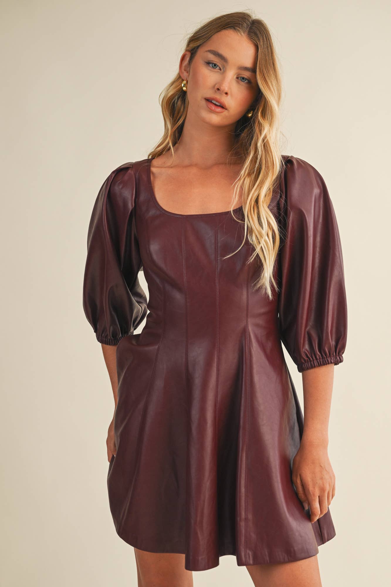 Mustard Seed - Wholesale Dress - Women's - PUFF SLEEVE FLARE DRESS6