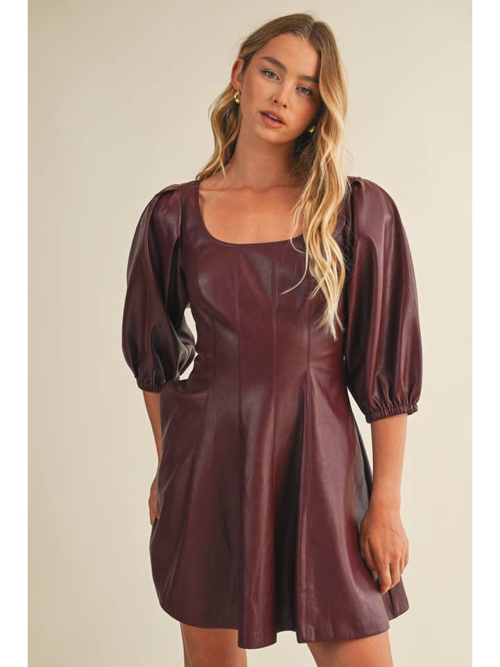 Mustard Seed - Wholesale Dress - Women's - PUFF SLEEVE FLARE DRESS6