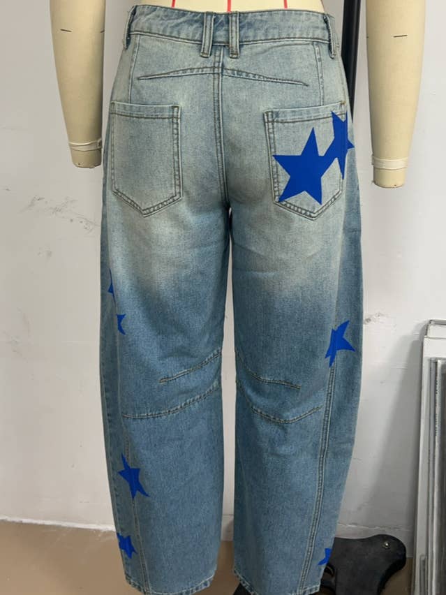 Rosa Clothing - Wholesale Jeans - Women's - Shadow patch Slouchy Curved leg shape Barrel Jeans2