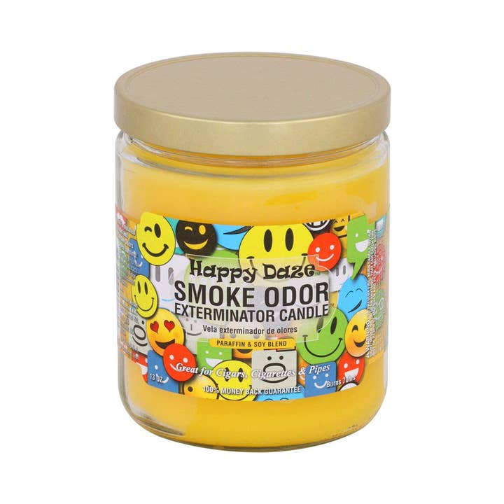 Shop The King - Wholesale Jar/Filled Candle - Smoke Odor Exterminator 13 oz Jar Candle Happy Daze
