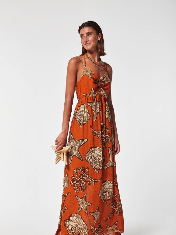 Vestido Bacil Jacquard De Bambula por atacado de OKY