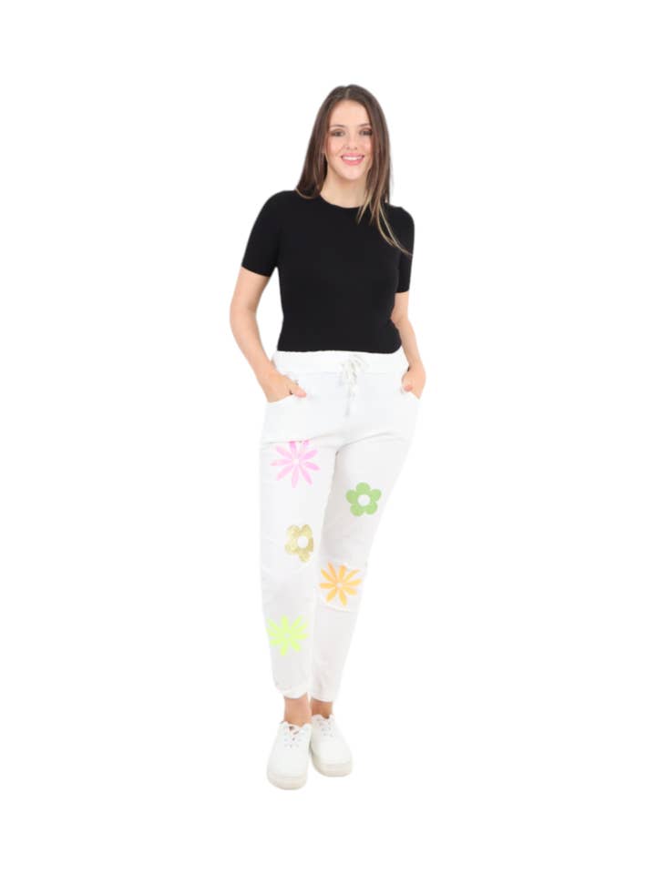 Miss Bold - Wholesale Pants - Women's - Italian Ditsy Floral Pattern Magic Pant Trouser8