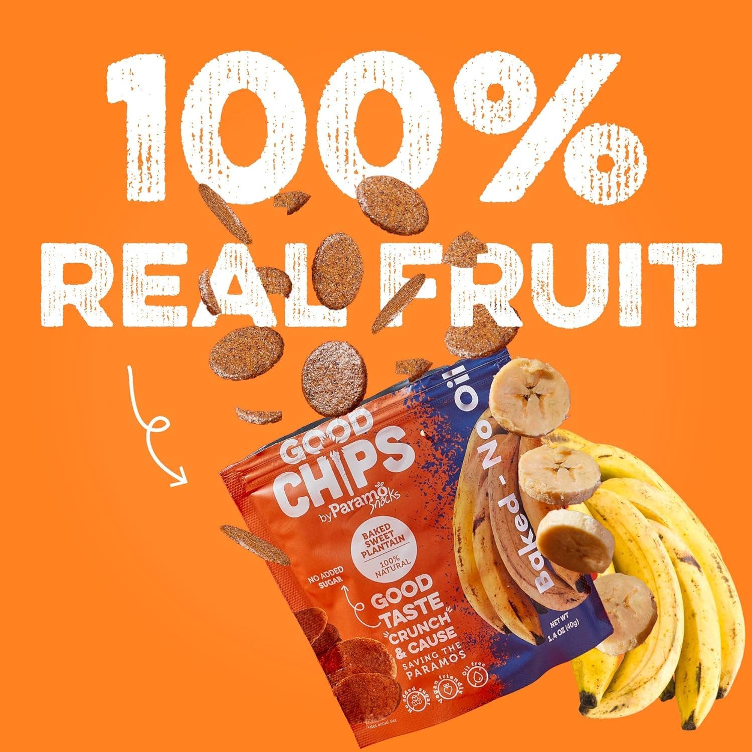 GOOD CHIPS by Paramo Snacks - Wholesale Chips - 12 count Baked Sweet Plantain Banana Chips - 0.7oz bags2