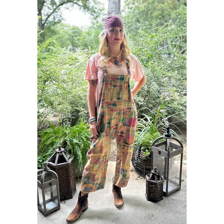 Travels Await Overalls - Patchwork Garden Travels Await Overalls - Patchwork Garden