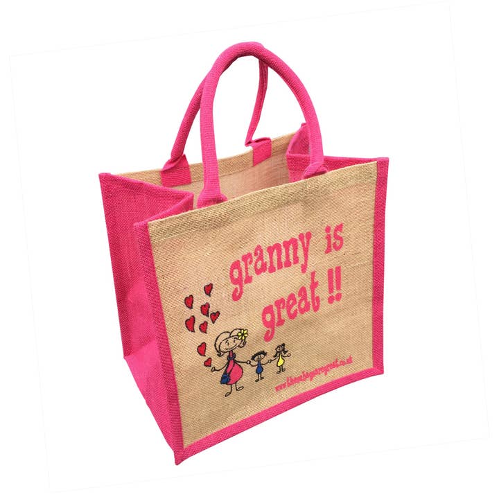 Granny is Great Bag - Jute boodschappentas Geschenktas voor wholesale door These Bags are Great
