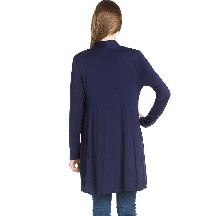 Azules Clothing - Venta al por mayor Cárdigan - Mujer - Cárdigan drapeado de manga larga con parte delantera abierta11