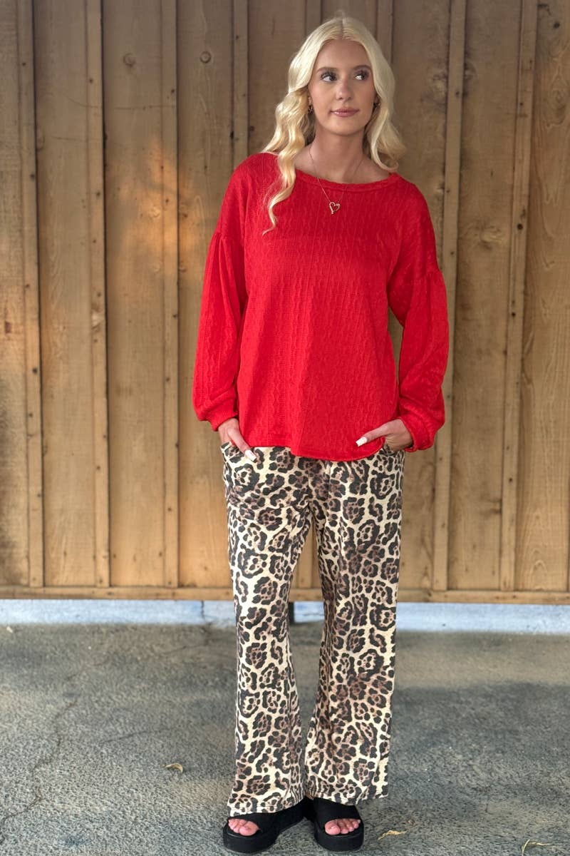 24-Hrs Fashion - Wholesale Pants - Women's - Leopard Print Pants With Side Pockets 5