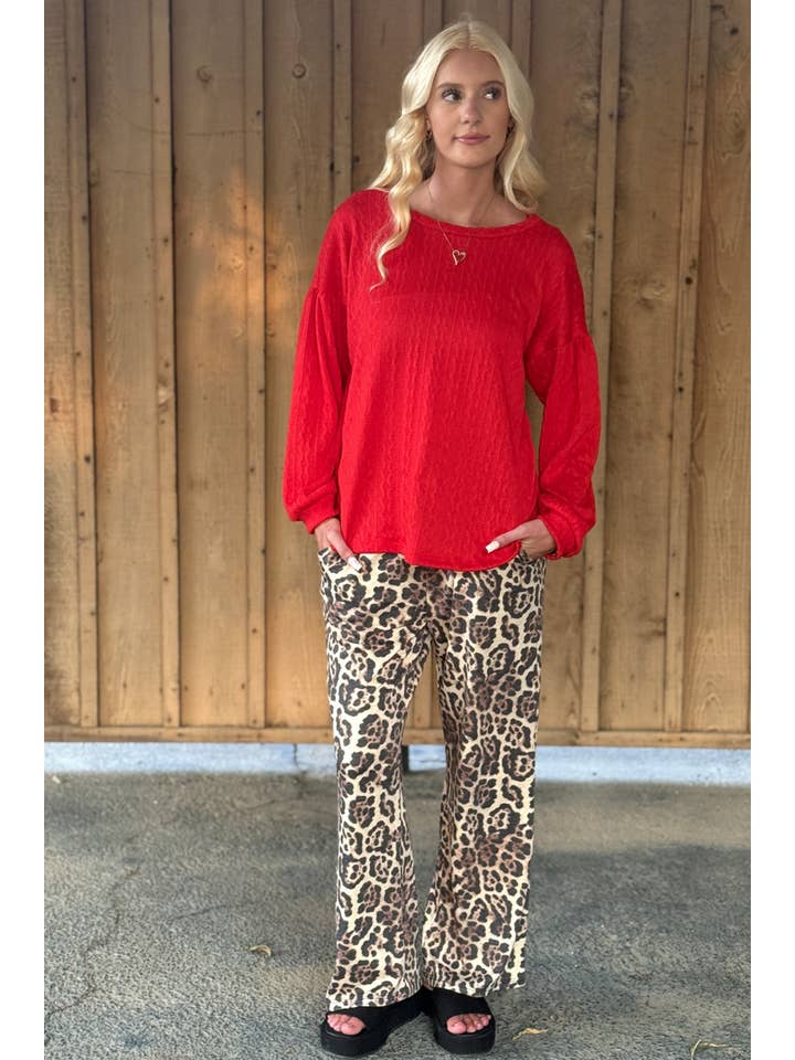24-Hrs Fashion - Wholesale Pants - Women's - Leopard Print Pants With Side Pockets 5