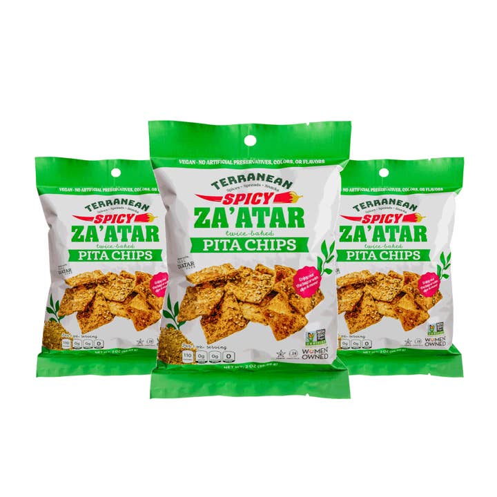 Terranean Herbs & Spices - Wholesale Crisps - Spicy Za'atar Twice- Baked Pita Chips (2 oz.) 1