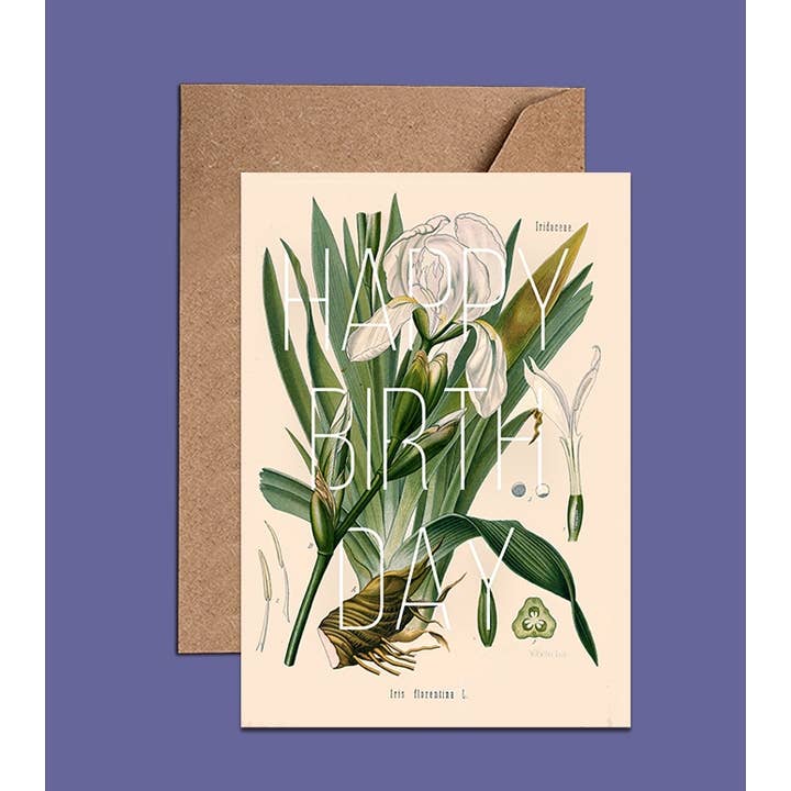 We Act Company - Wholesale Verjaardagskaartje - Irıs Flower verjaardagskaart — WAC18138