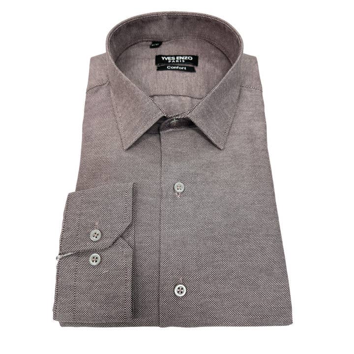 Pique shirt comfort fit in light brown for wholesale by Yves Enzo