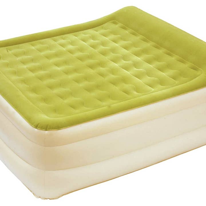 HomeRoots - Wholesale Mattress Pad/Protector - Raised Head Moss Green Inflatable Queen Size Bed Mattress