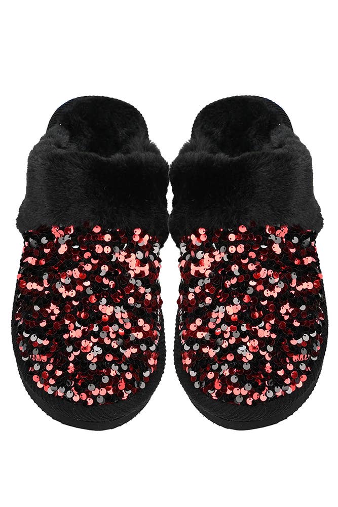 Hana - Wholesale Slippers - Women's - C.C Sequin Cuff Winter Slippers4