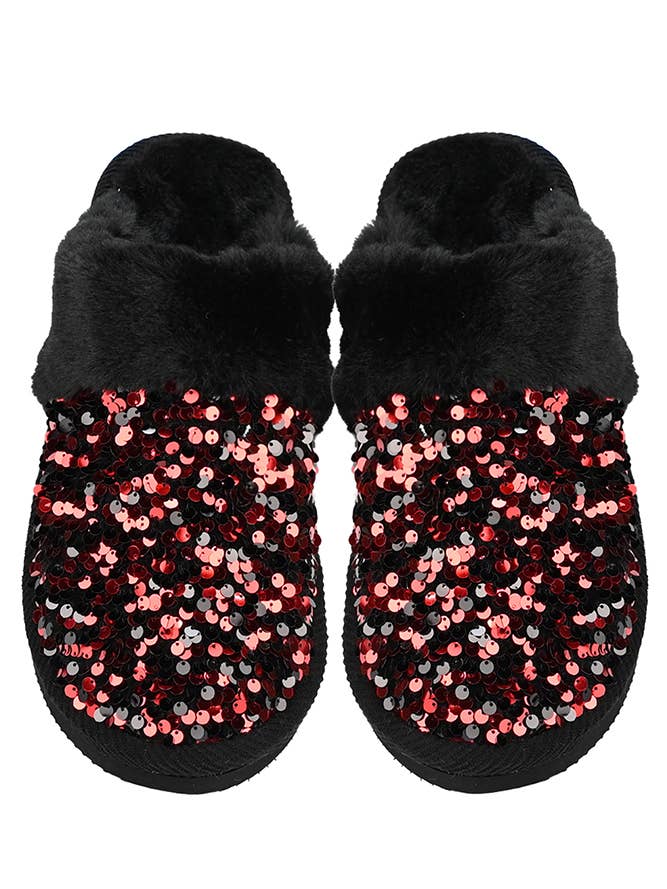 Hana - Wholesale Slippers - Women's - C.C Sequin Cuff Winter Slippers4