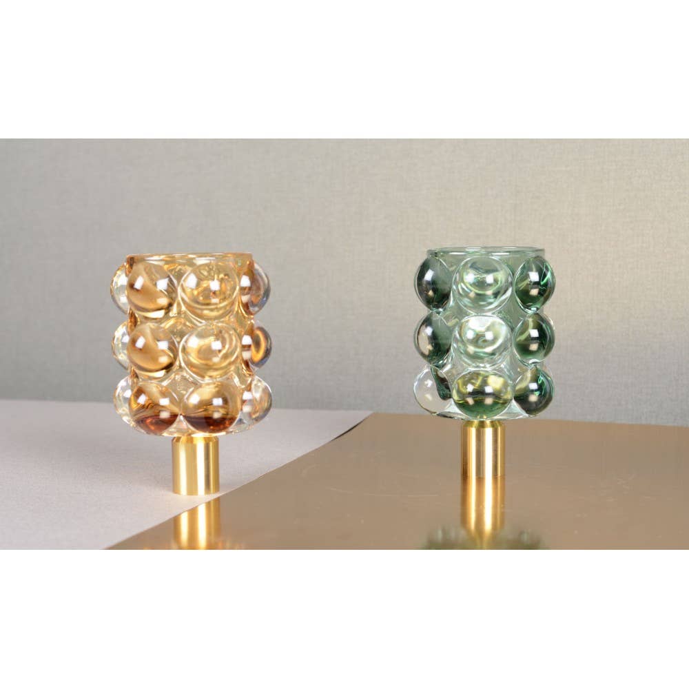 AULICA - Wholesale Candle Holder - Yellow and green bubble candle holders - set of 22