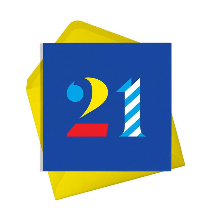 Twenty One Birthday Card | Number Card | Adult Birthday for wholesale by Alphablots