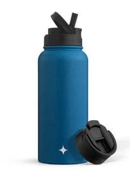 JoyJolt - Vente Bouteilles d'eau - Bouteille d'eau en acier inoxydable avec couvercle rabattable et paille de sport21