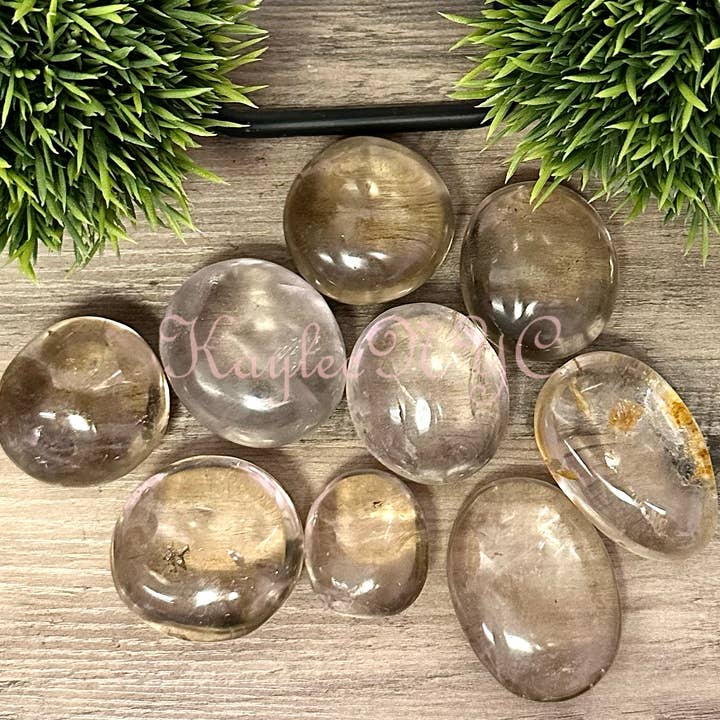 KayleeNYC - Wholesale Spiritual Stone/Crystal - Wholesale Lot 2 Lbs Natural Smoky Quartz Palm stone Crystal
