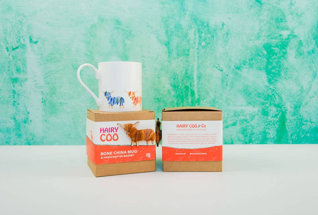 Hairy Coo - Wholesale Coffee Mug - Highland Cow China Mug - Born and Bred in Scotland3
