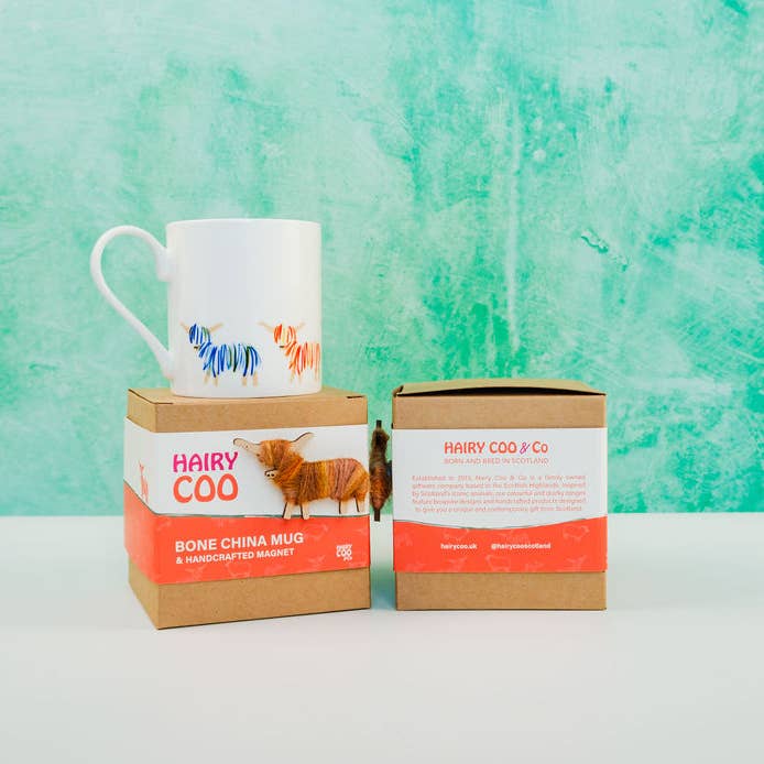 Hairy Coo - Wholesale Coffee Mug - Highland Cow China Mug - Born and Bred in Scotland3