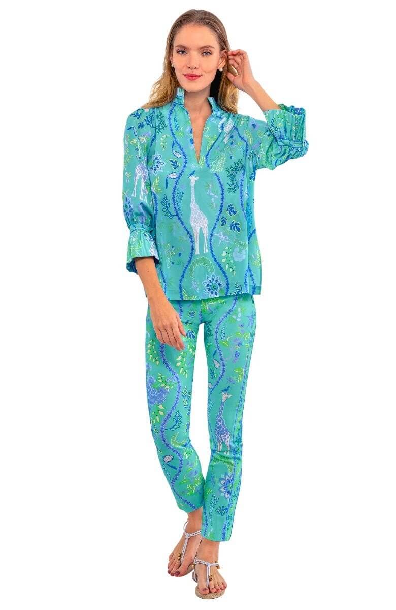 Gretchen Scott LLC - Wholesale Tunic - Women's - Ruffleneck Tunic - Jungle Symphony31