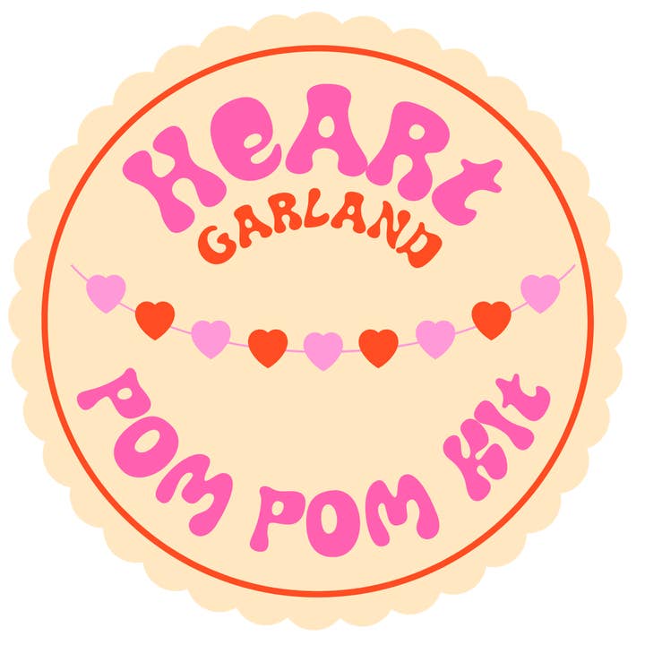 Heart Pom Pom Garland Kit - Makes at least 12 hearts for wholesale by Fat Pom Poms