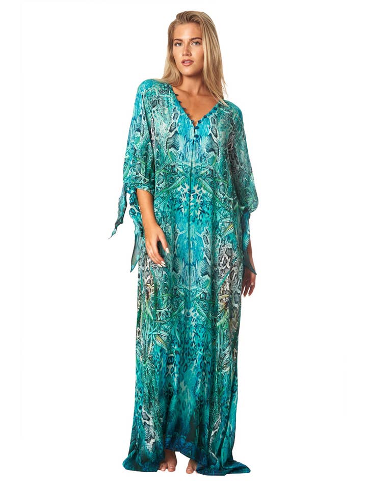 La Moda Clothing - Wholesale Kaftan - Women's - Snake Skin Maxi Kaftan Dress