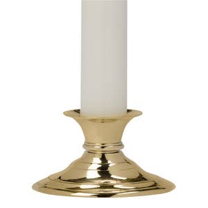 Minimalist Aged Antique Brass Finish Metal Taper Candle Holder