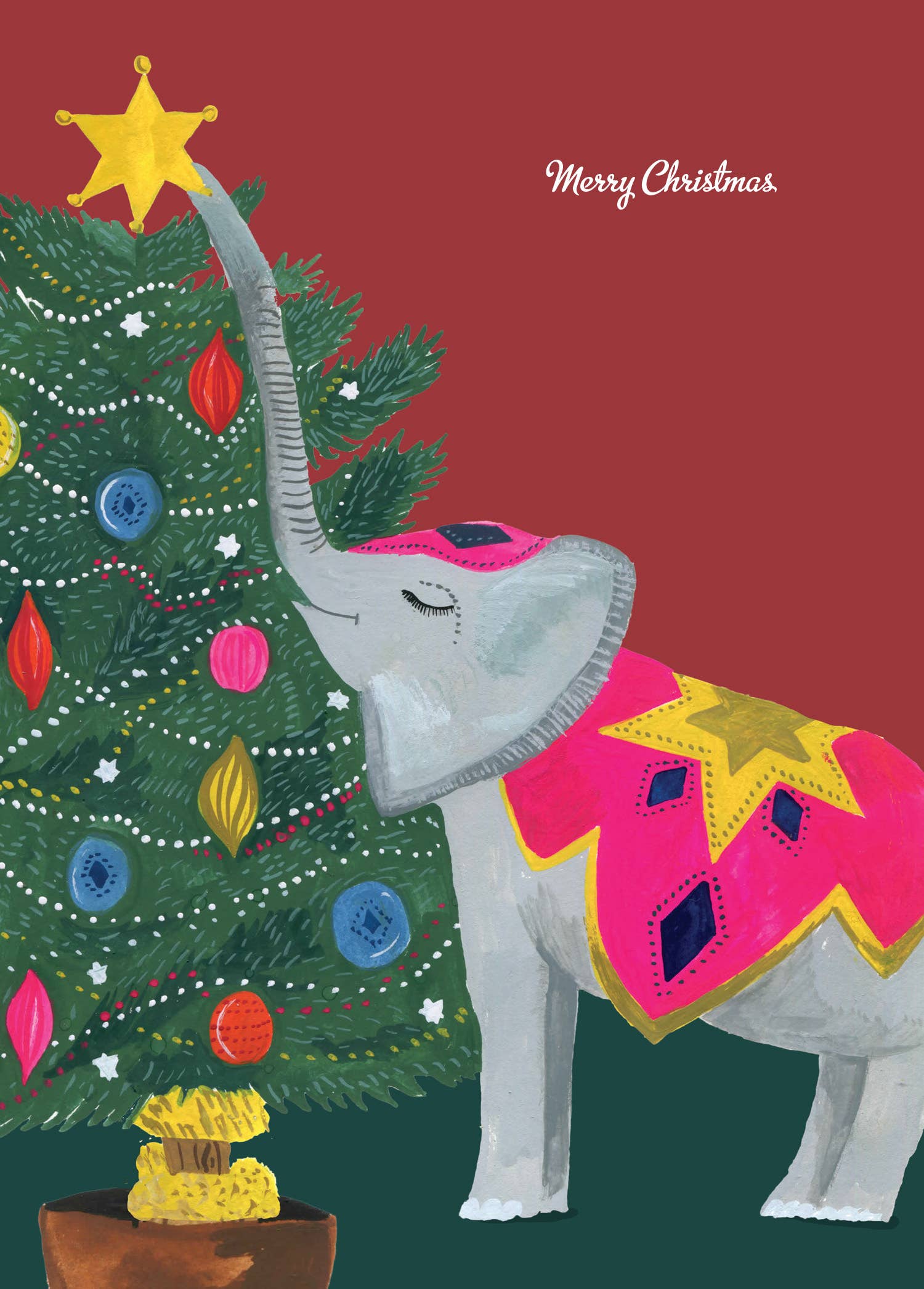 Hutch Cassidy (Greetings Cards and Paper Goods) – wholesale Christmas card – 'Elephant and Star' Christmas Greetings Card1