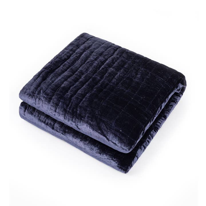 Hand Quilt Throw | Midnight Blue for wholesale by The Annam House