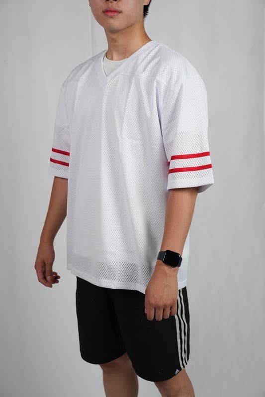 Lime Tree Clothing Inc. - Wholesale T-shirt – men's - Men’s Heavyweight Mesh Football Jersey w/ Stripe XS-2XL13