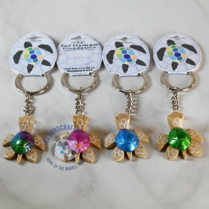 Marble Turtle Metallic Keychain for wholesale by SS handcrafted Art