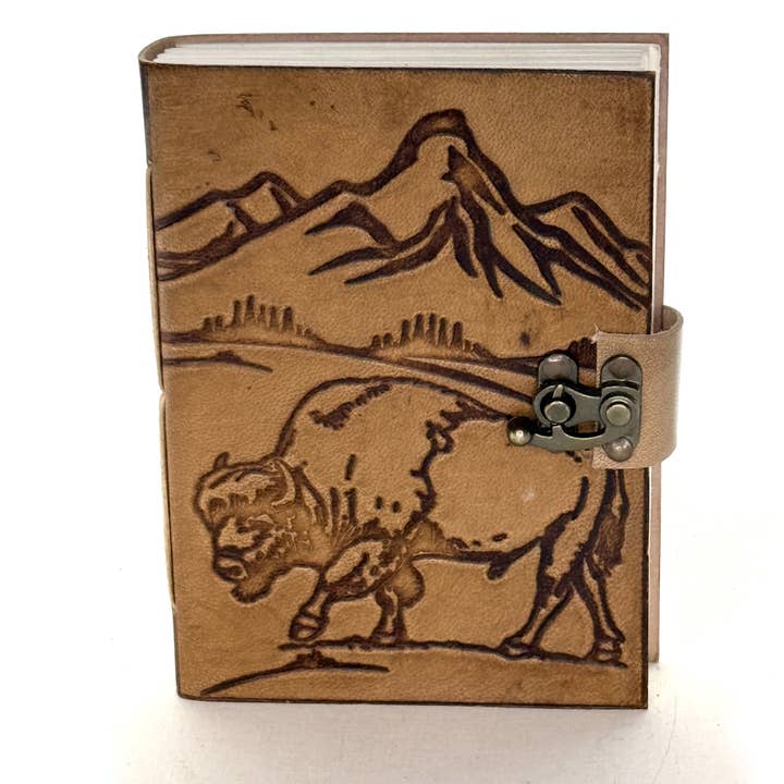Mountain Embossed Leather Journal, each for wholesale by HHH Designs
