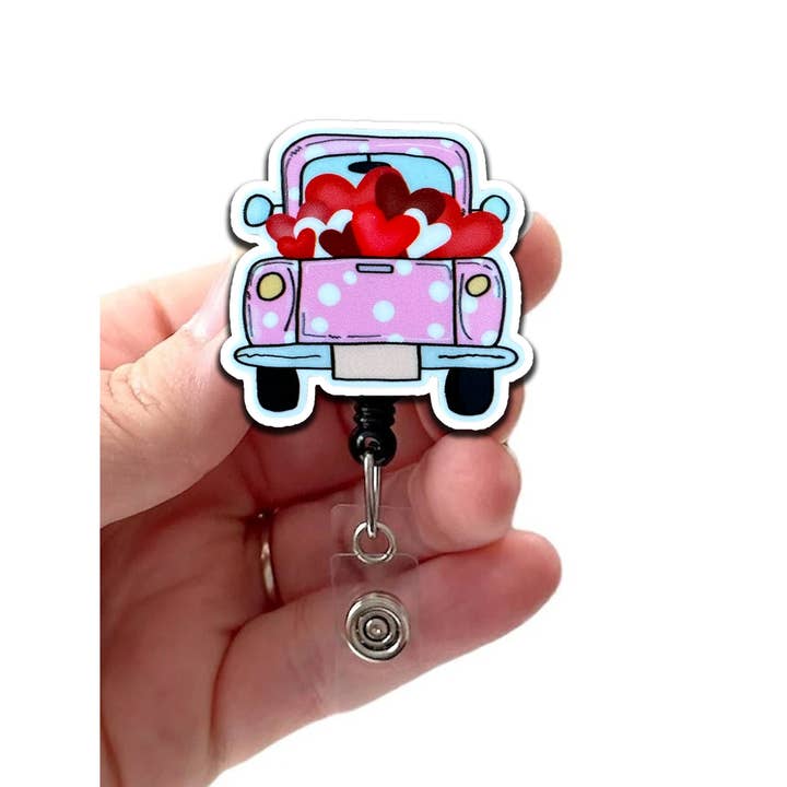 Porte-badge Camion de Cœur de Saint-Valentin pour la vente par Good Girl Gone Badge