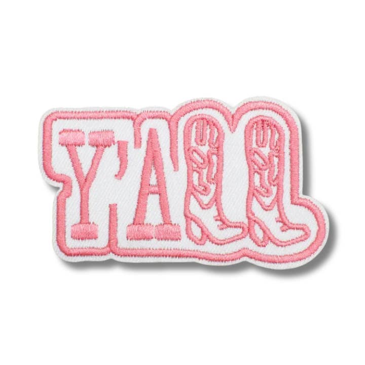 Y'all Boots Embroidered Iron On Patch for wholesale by Love, Paige Designs