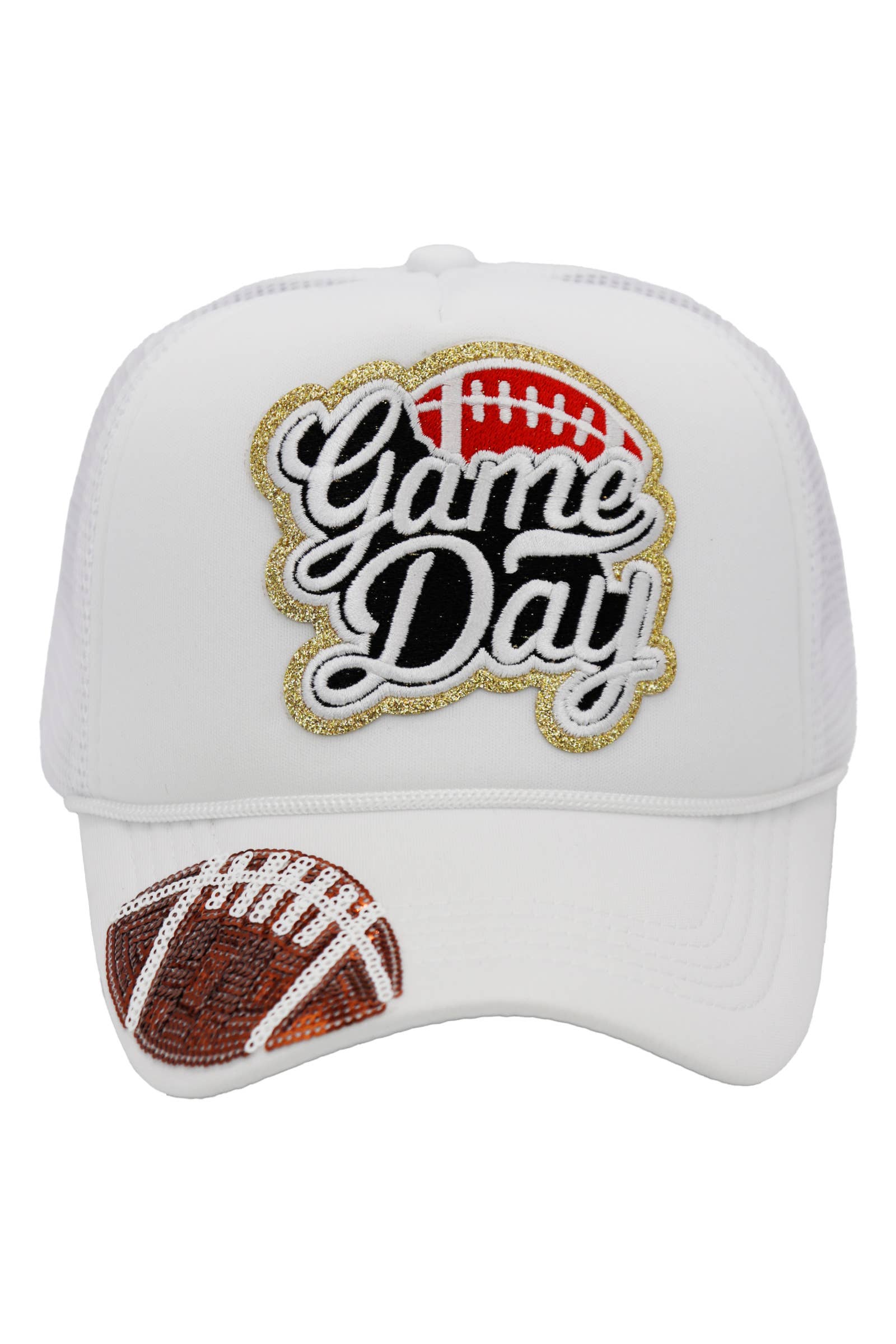 Cap Zone - Wholesale Trucker Hat - Unisex - Football Gameday Patch Sponge Trucker Hat1