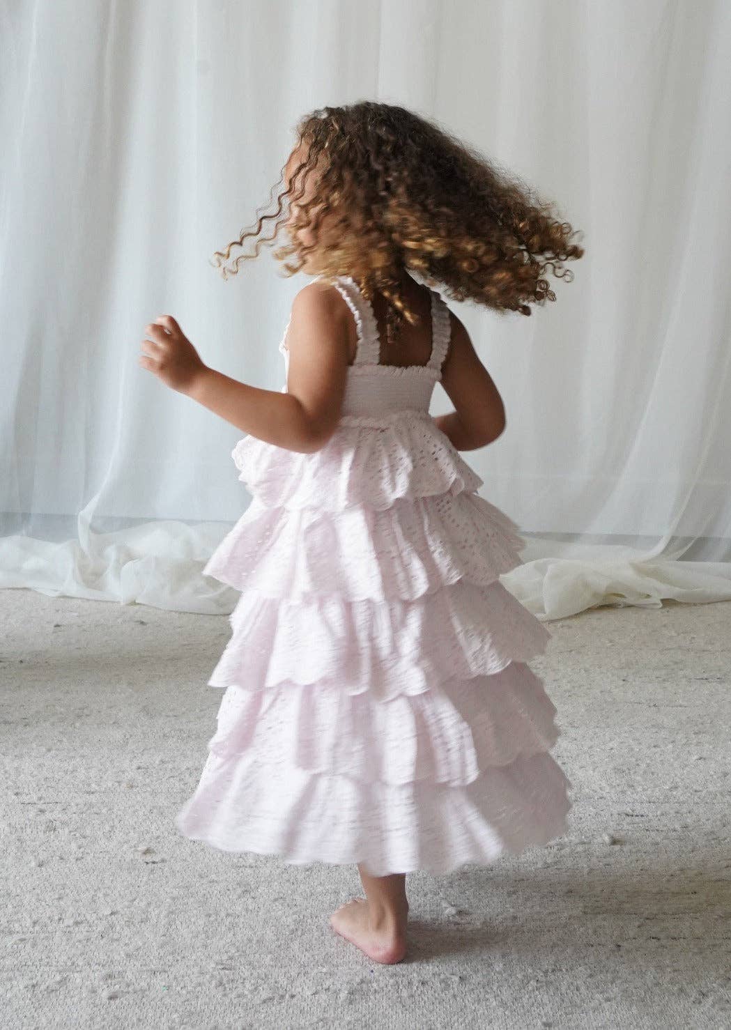 Lepela - Wholesale Dress - Kids - Amélie | Muslin Cotton Anglaise Dress | Seashell3