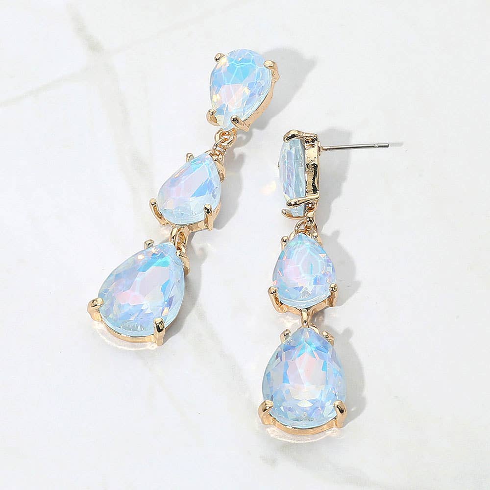 Sensibling Corp. - Vente Boucles d'oreilles pendantes - Boucles d'oreilles de soirée Teardrop Stone Link Dropdown30