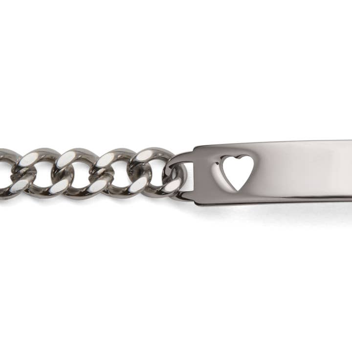 Speidel - Wholesale Charm/Dangle Bracelet - Ladies’ ID Bracelet with Heart Cut Out Plaque