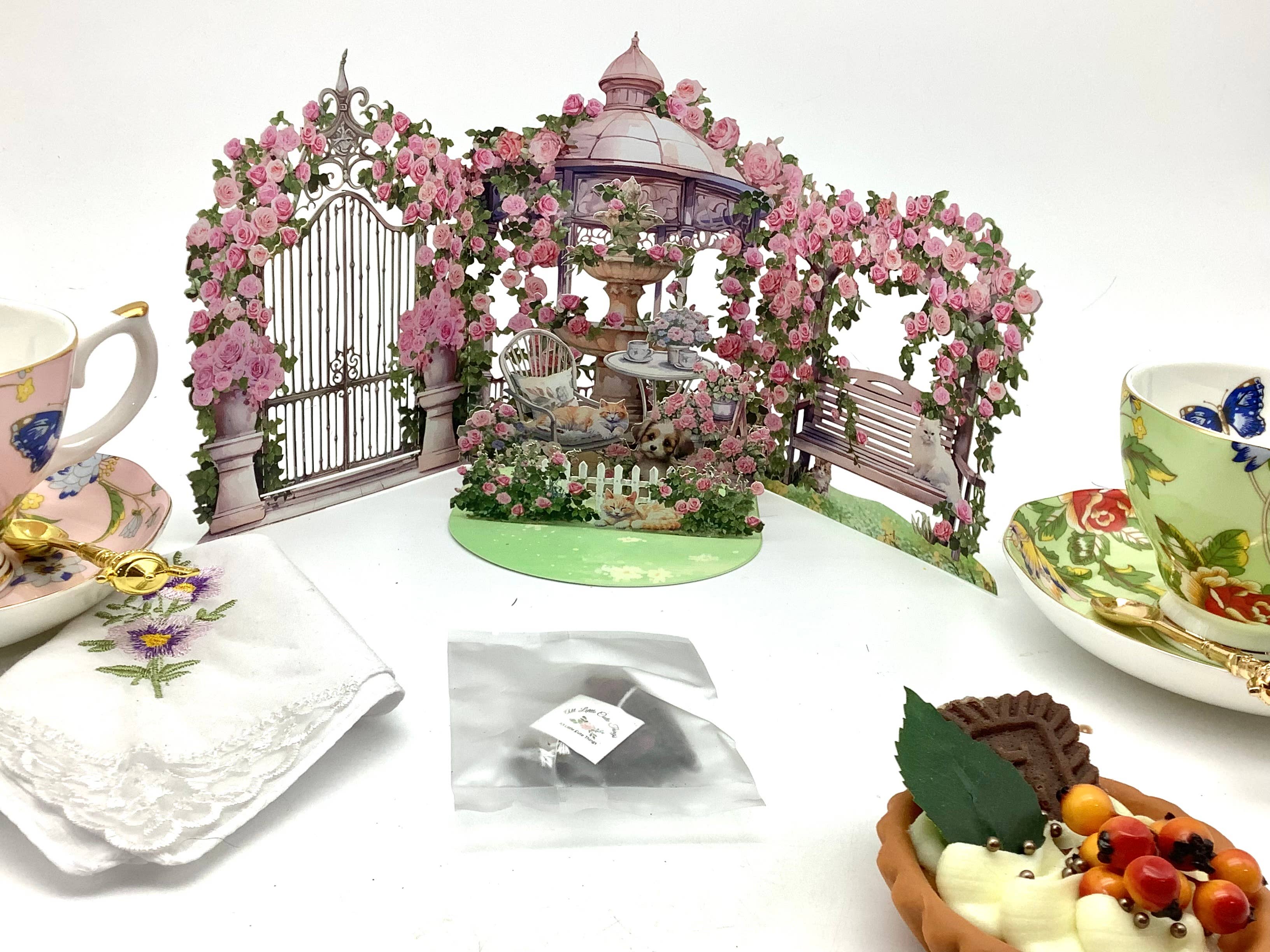 All Little Cute Things - Wholesale Everyday Greeting Card - Tea and Secret Garden Pop Up Greeting Card Black Pyramid tea5