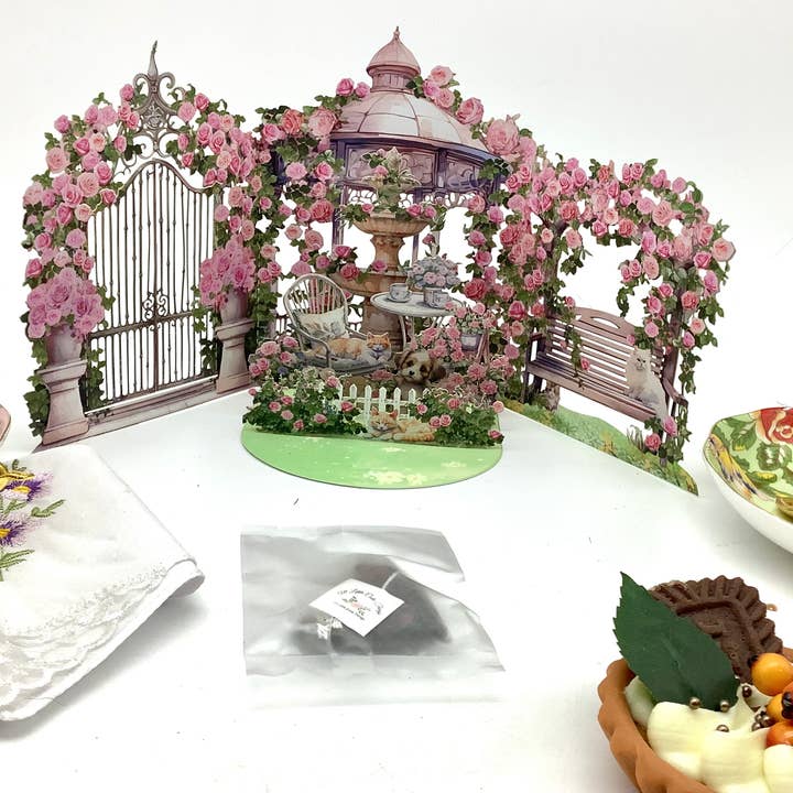 All Little Cute Things - Wholesale Everyday Greeting Card - Tea and Secret Garden Pop Up Greeting Card Black Pyramid tea5