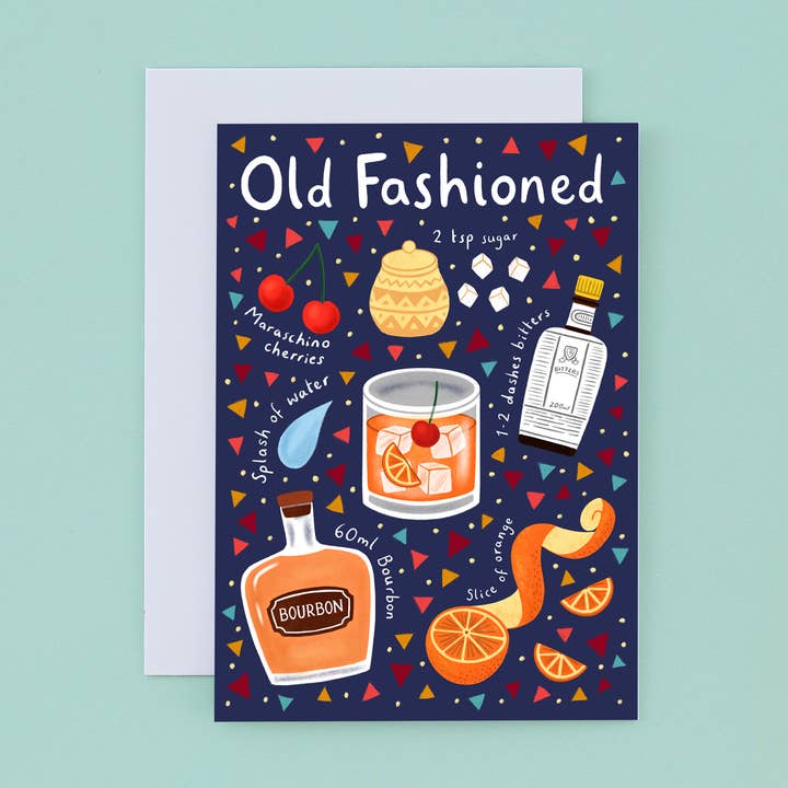 Old Fashioned Cocktail Recipe Card, Best Seller (Case of 6) for wholesale by Pear Tree Press