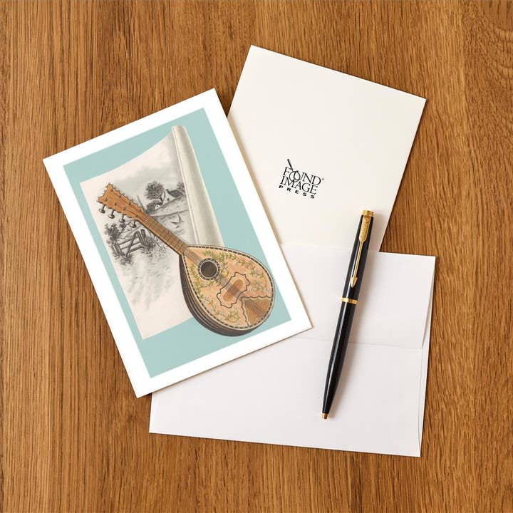 Found Image Press - Wholesale Stationery/Notecard Set - Greeting Card MS-390 Mandolin with Drawing1