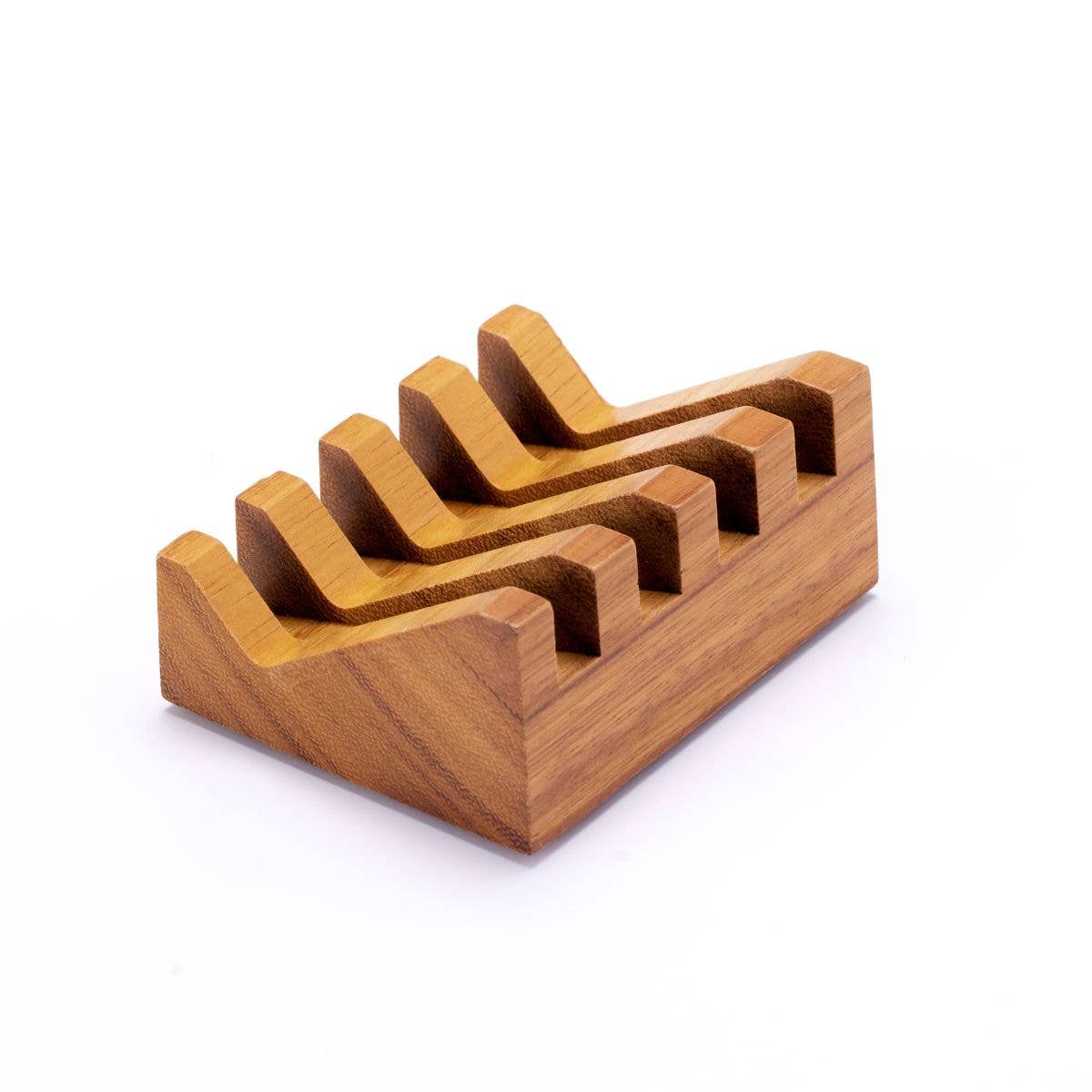 The Black Stuff - Wholesale Bath Soap Dish - Diagonal Teak Soap Dish1