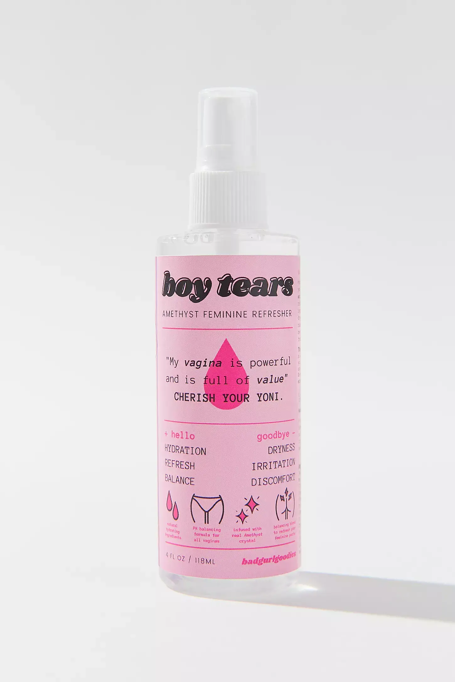 Badgurlgoodies - Venta al por mayor Agua/bruma facial y corporal - Bruma refrescante femenina con infusión de cristal Boy Tears1
