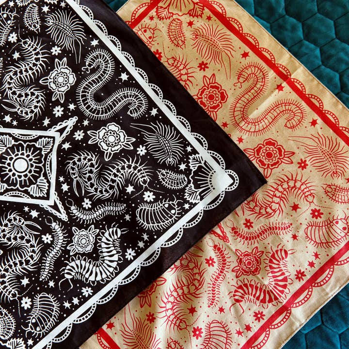 Myriapod Mambo Bandana - Multiple Color Options for wholesale by Chaos Magic Studio