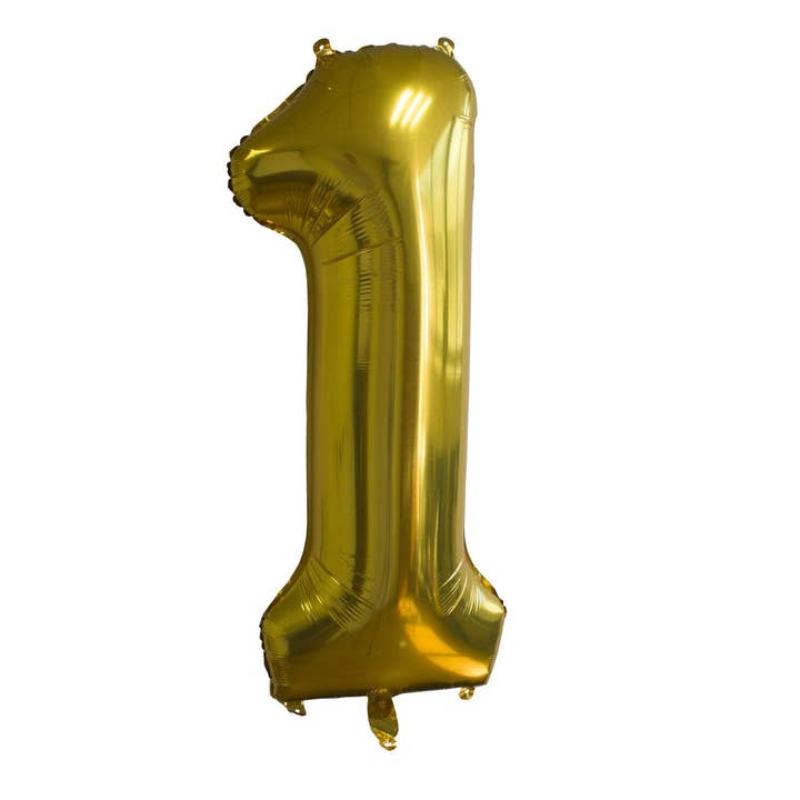 Globo de foil número 1, 86 cm, color dorado para venta al por mayor de Designhouse95