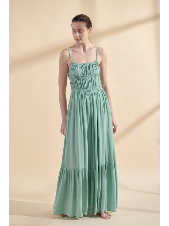 Mint Flounce cami maxi dress for wholesale on Faire