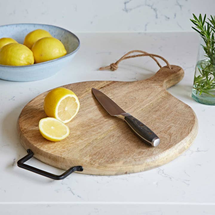 The Paper High Gift Company Limited - Wholesale Cheese board - Handmade Mango Wood Round Chopping Board - Cheese Board1