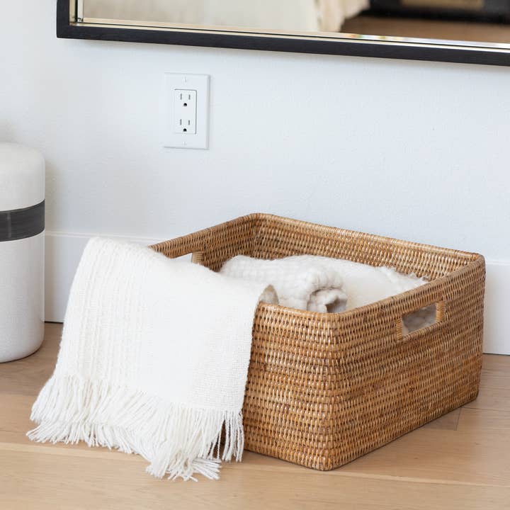 Artifacts Trading Company - Wholesale Basket - Rattan Square Storage Basket with Rounded Corners2